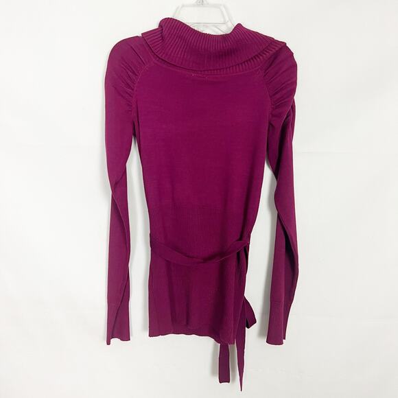 Derek Heart Sweater Juniors M Y2K Puff Shoulder Cowl Neck Career Workwear Casual - Picture 6 of 9